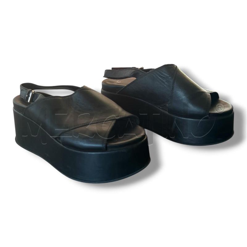 SANDALI DONNA JEFFREY CAMPBELL NERI PELLE ZEPPA | Mercatino dell'Usato Rivoli 3