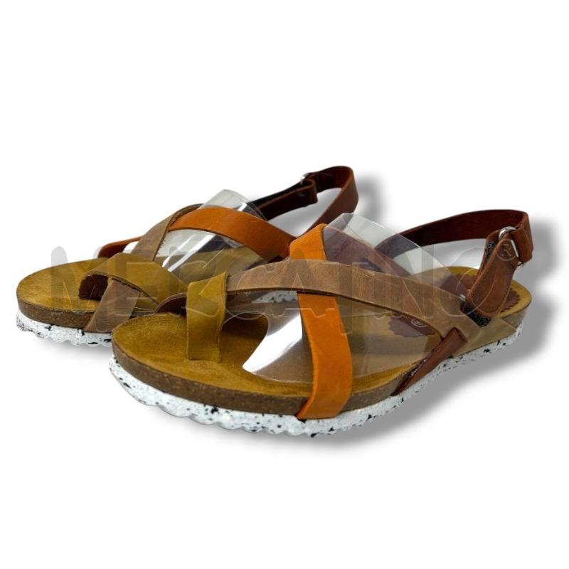 SANDALI DONNA MARILA PELLE BEIGE CAMMELLO | Mercatino dell'Usato Rivoli 3