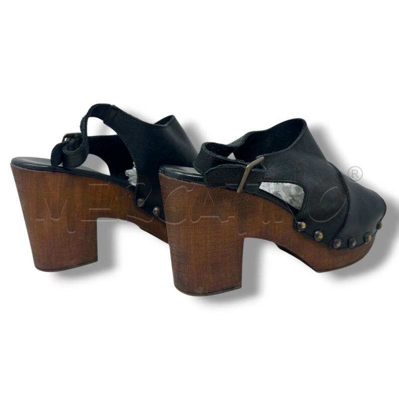 SANDALI DONNA MICHI PELLE NERI | Mercatino dell'Usato Rivoli 4