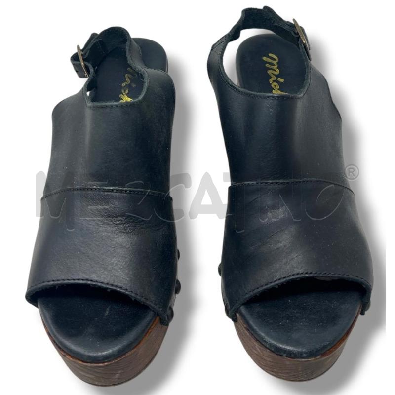SANDALI DONNA MICHI PELLE NERI | Mercatino dell'Usato Rivoli 5