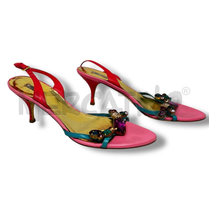 SANDALI DONNA MIU MIU PELLE MULTICOLORE CON GIOIELLI | Mercatino dell'Usato Rivoli 2