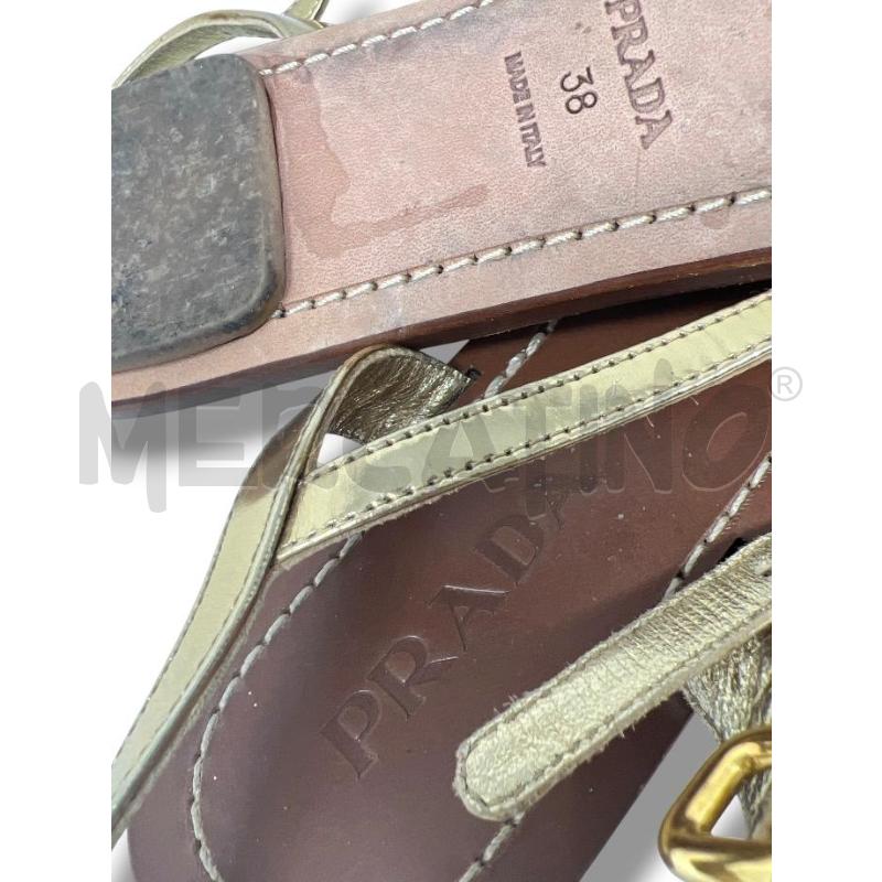 SANDALI DONNA PRADA DORATI INCROCIO  | Mercatino dell'Usato Rivoli 5