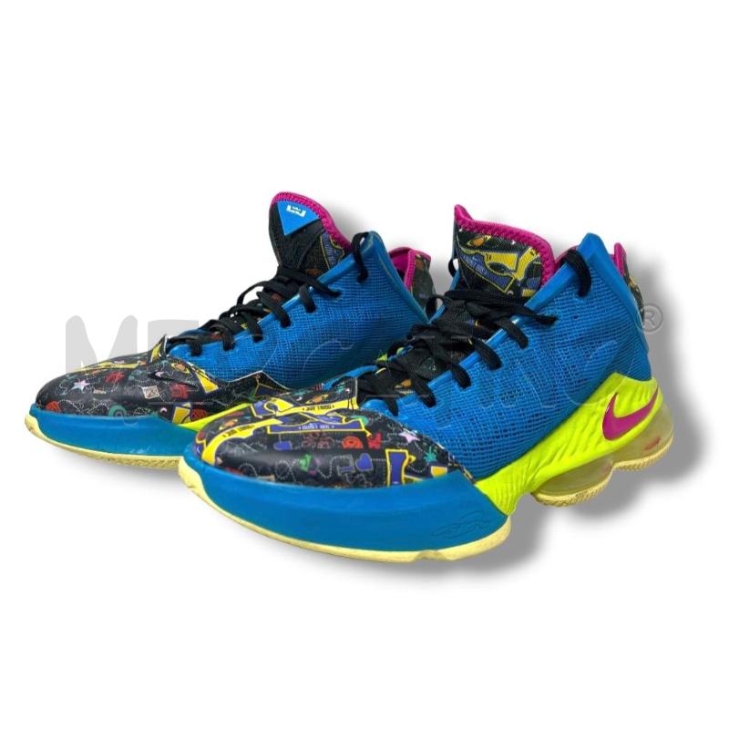 SCARPE BASKET LEBRON 19 LOW N. 46 AZZURRE GIALLO FLUO  | Mercatino dell'Usato Rivoli 3