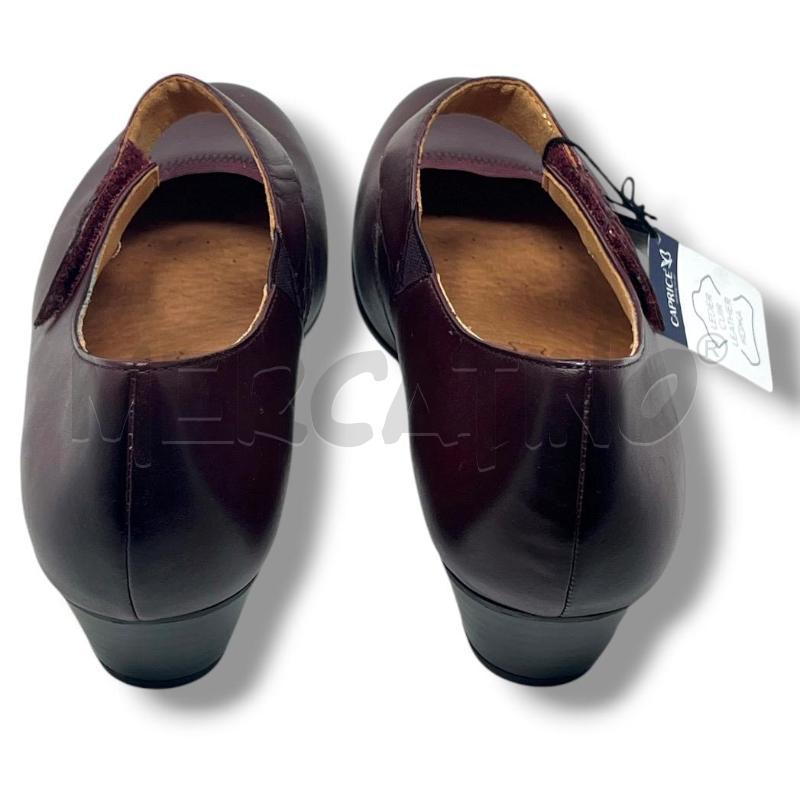 SCARPE DONNA CAPRICE BORDEAUX IN PELLE CON STRAPPO | Mercatino dell'Usato Rivoli 5