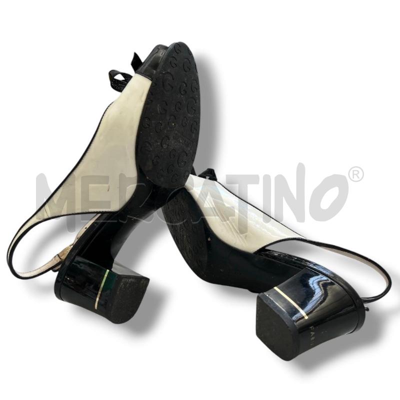 SCARPE DONNA FABIANI B/N PELLE OPEN TOE FIOCCO | Mercatino dell'Usato Rivoli 4