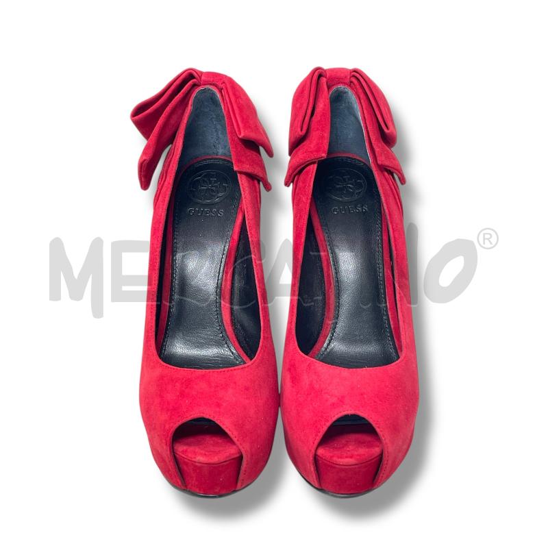 SCARPE DONNA GUESS ROSSE PELLE SCAMOSCIATE FIOCCO | Mercatino dell'Usato Rivoli 1