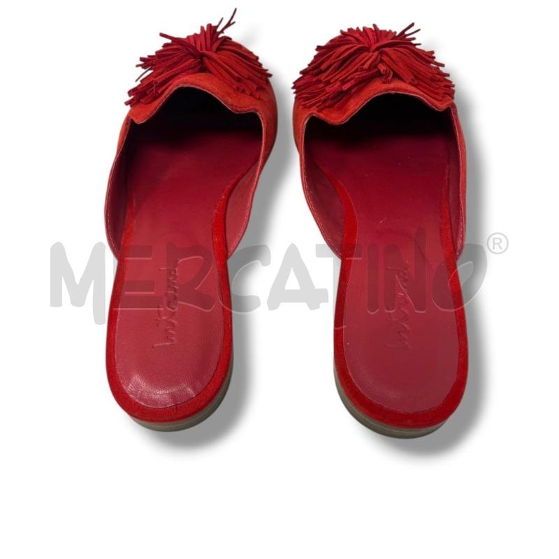 SCARPE DONNA INTREND ROSSE PELLE SCAMOSCIATE CERCHIO FRANGE  | Mercatino dell'Usato Rivoli 4