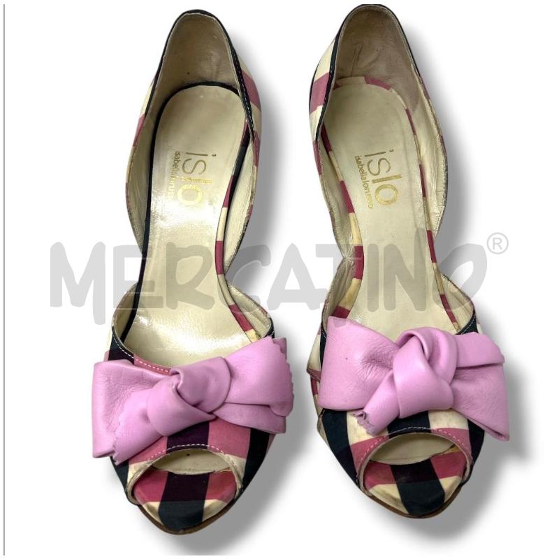 SCARPE DONNA ISLO QUADRI PANNA ROSA FIOCCO | Mercatino dell'Usato Rivoli 1