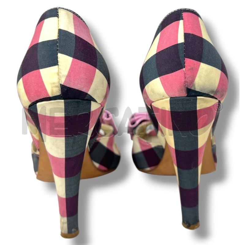 SCARPE DONNA ISLO QUADRI PANNA ROSA FIOCCO | Mercatino dell'Usato Rivoli 3