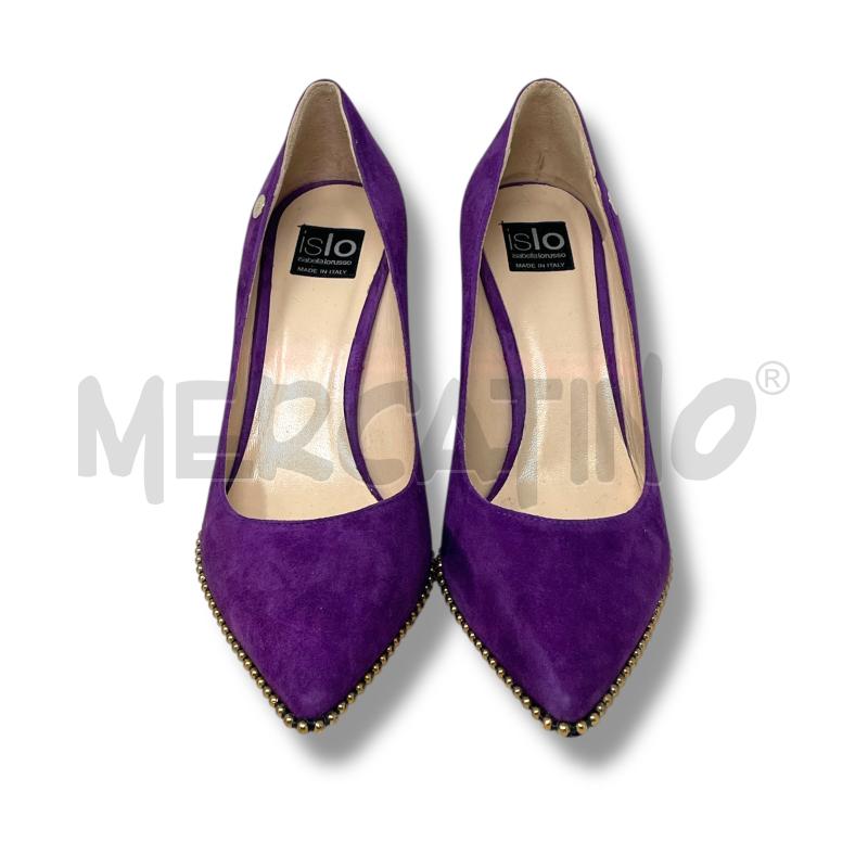 SCARPE DONNA ISLO VIOLA SCAMOSCIATE PERLINE DORATE | Mercatino dell'Usato Rivoli 1