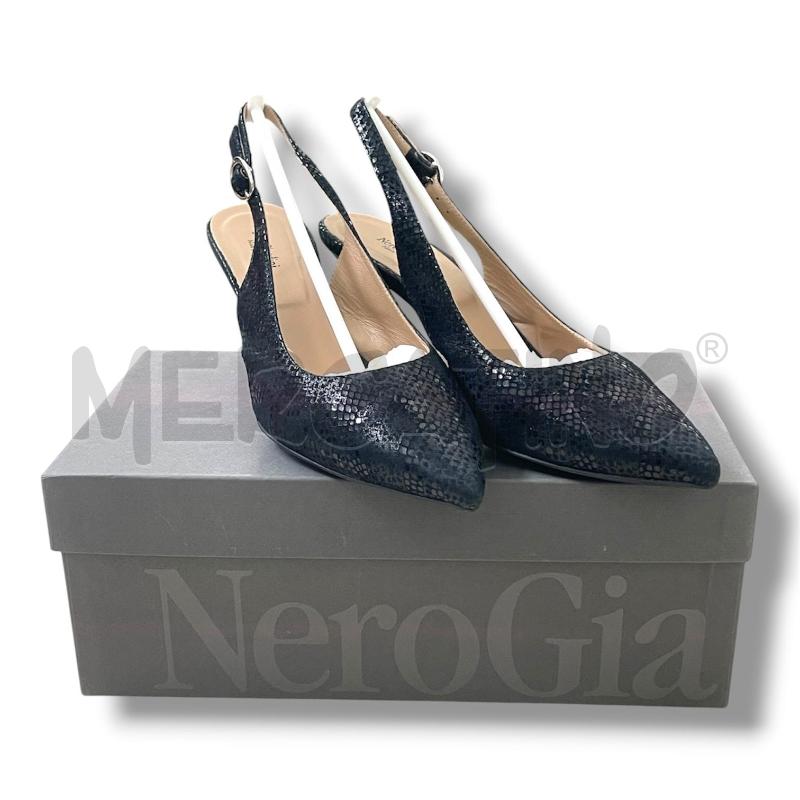 SCARPE DONNA NERO GIARDINI NERE PELLE STAMPA RETTILE  | Mercatino dell'Usato Rivoli 1