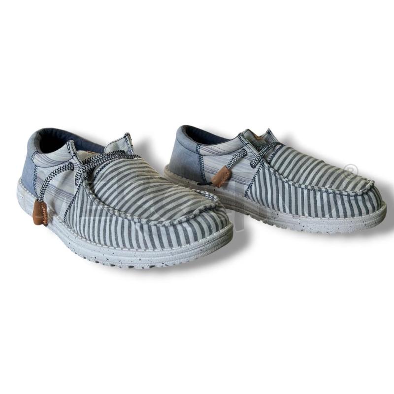 SCARPE UOMO HEY DUDE RIGHE BIANCHE BLU  | Mercatino dell'Usato Rivoli 3