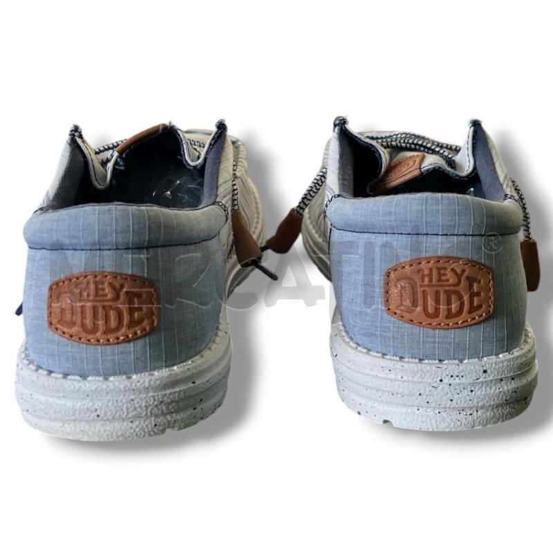 SCARPE UOMO HEY DUDE RIGHE BIANCHE BLU  | Mercatino dell'Usato Rivoli 4