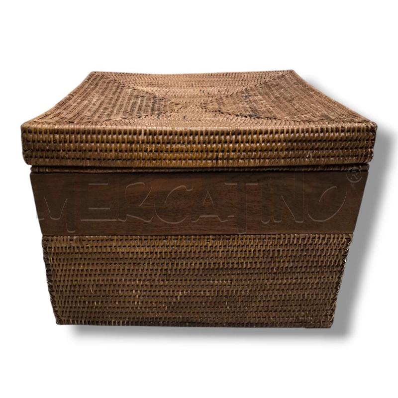 SCATOLA INTRECCIO LEGNO 38X38 | Mercatino dell'Usato Rivoli 1