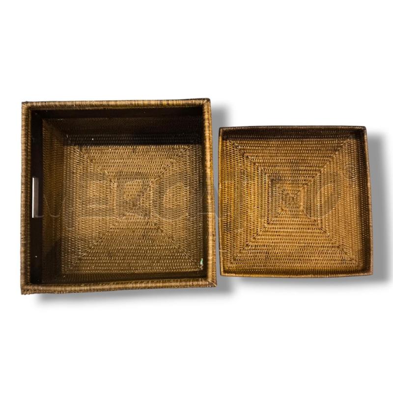 SCATOLA INTRECCIO LEGNO 38X38 | Mercatino dell'Usato Rivoli 2
