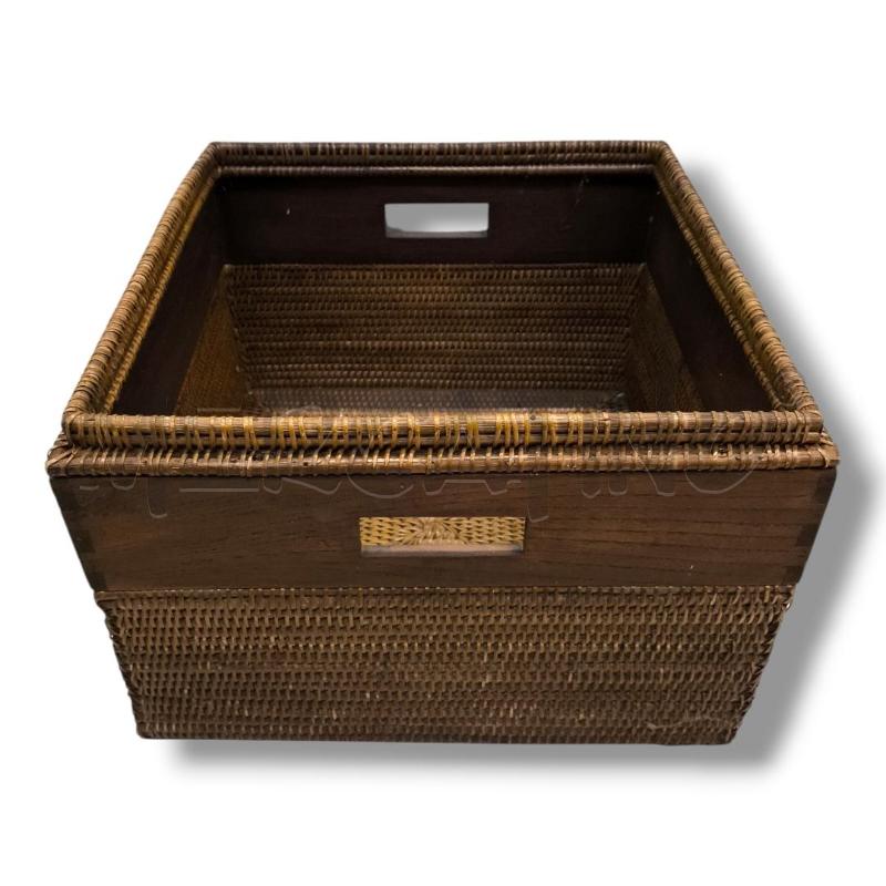 SCATOLA INTRECCIO LEGNO 38X38 | Mercatino dell'Usato Rivoli 3