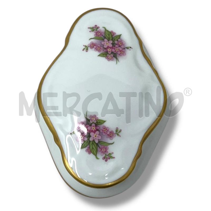 SCATOLINA 12X10 LIMOGES ROMBO COPERCHIO FIORI ROSA BORDO DORATO | Mercatino dell'Usato Rivoli 2