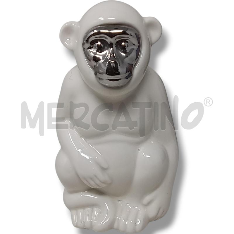 SCIMMIETTA BIANCA VISO ARG 17CM  CERAMICA | Mercatino dell'Usato Rivoli 1