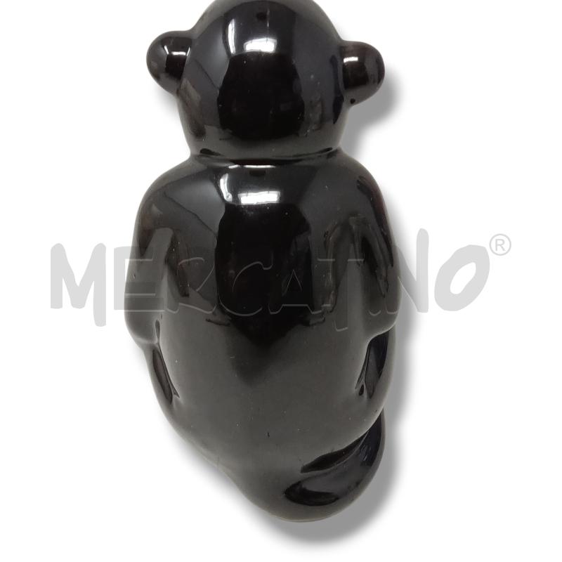 SCIMMIETTA NERA VISO DORATO 17CM CERAMICA | Mercatino dell'Usato Rivoli 2