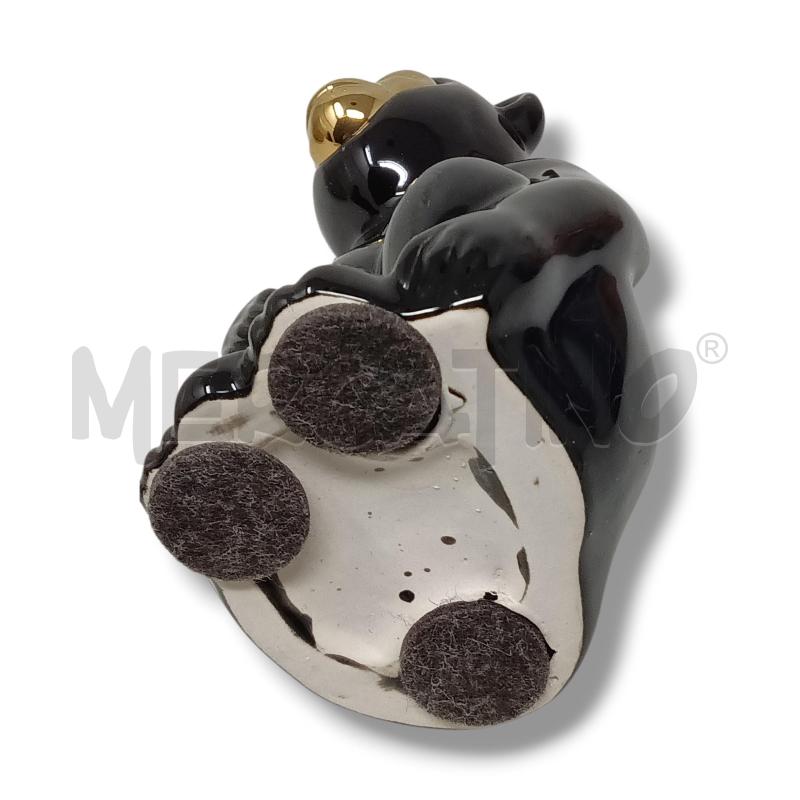 SCIMMIETTA NERA VISO DORATO 17CM CERAMICA | Mercatino dell'Usato Rivoli 3