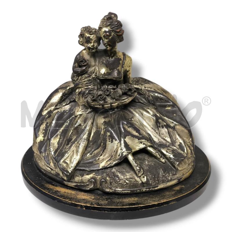 SCULTURA GIUSEPPE GRANELLO DAMA BAMBINO CESTO DI ROSE  | Mercatino dell'Usato Rivoli 1