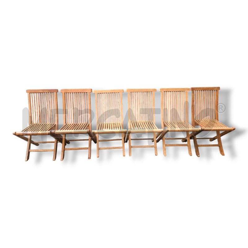 SEDIE PZ.6 PIEGHEVOLI LEGNO BRISTOL CLASSIC COLLECTION 89X43X46.5 | Mercatino dell'Usato Rivoli 1
