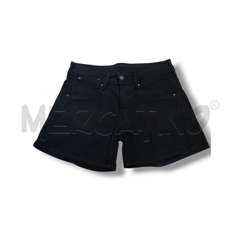 SHORTS DONNA PEPE JEANS NERO TASCHINO LOGO | Mercatino dell'Usato Rivoli 1