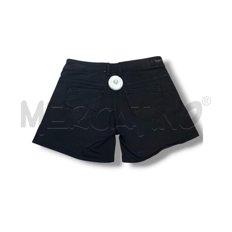 SHORTS DONNA PEPE JEANS NERO TASCHINO LOGO | Mercatino dell'Usato Rivoli 2