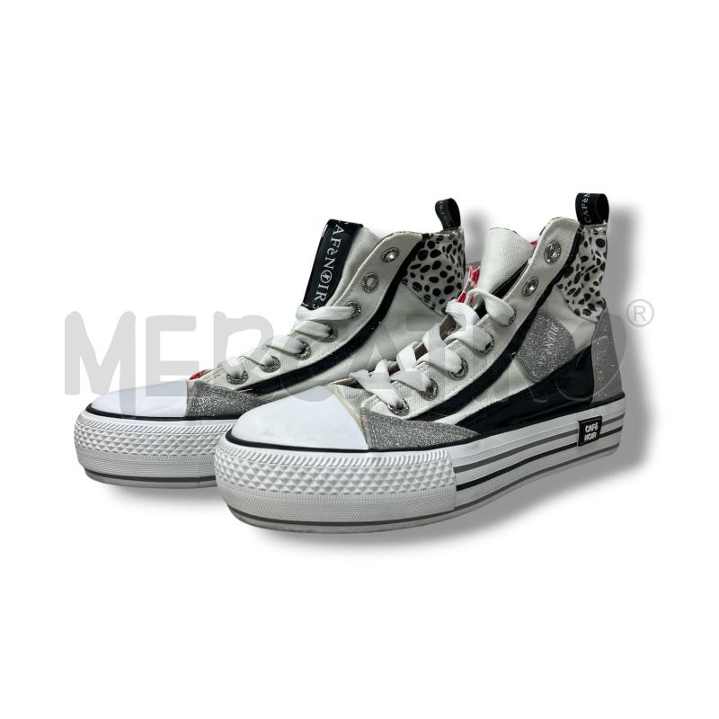SNEAKERS DONNA CAFE NOIR TELA BIANCHE INSERTI VERNICE GLITTER | Mercatino dell'Usato Rivoli 3