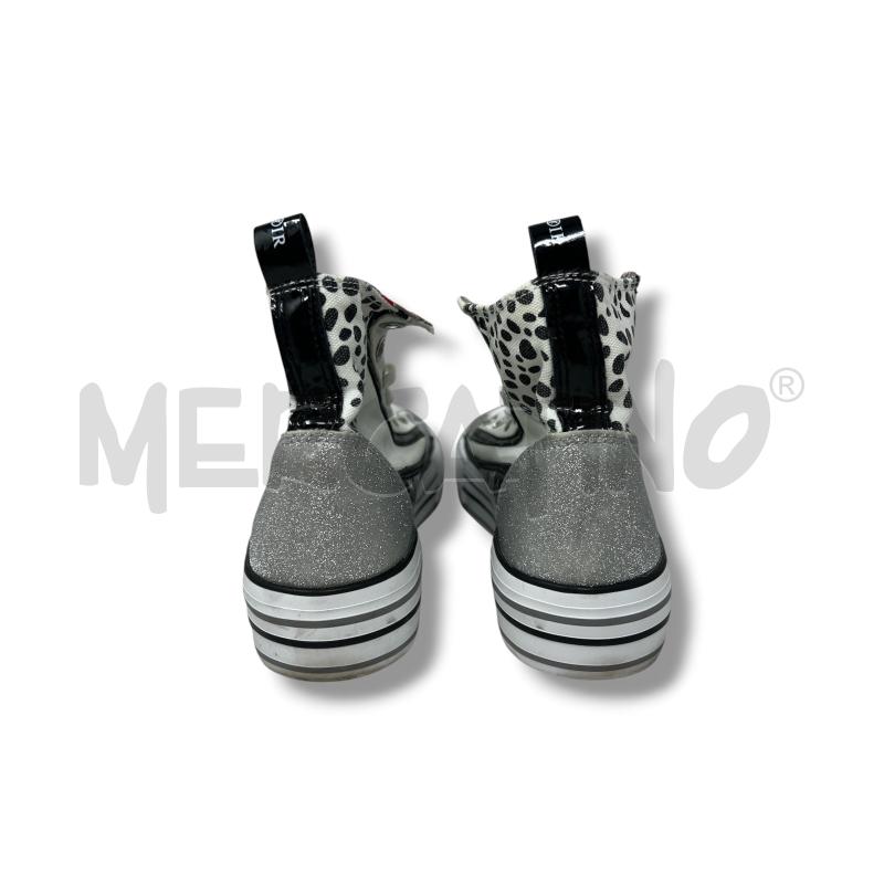 SNEAKERS DONNA CAFE NOIR TELA BIANCHE INSERTI VERNICE GLITTER | Mercatino dell'Usato Rivoli 4