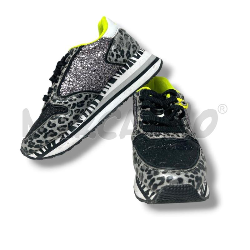 SNEAKERS DONNA COTTON BELT ANIMALIER B/N GIALLO FLUO | Mercatino dell'Usato Rivoli 1