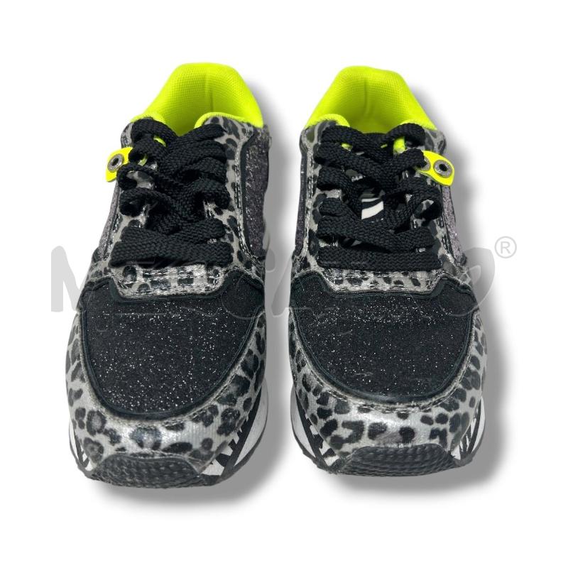 SNEAKERS DONNA COTTON BELT ANIMALIER B/N GIALLO FLUO | Mercatino dell'Usato Rivoli 2