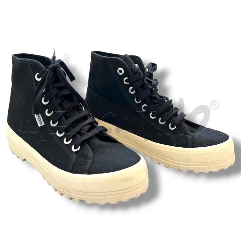 SNEAKERS DONNA SUPERGA NERE ALPINA SHINY GUM PLATFORM | Mercatino dell'Usato Rivoli 2
