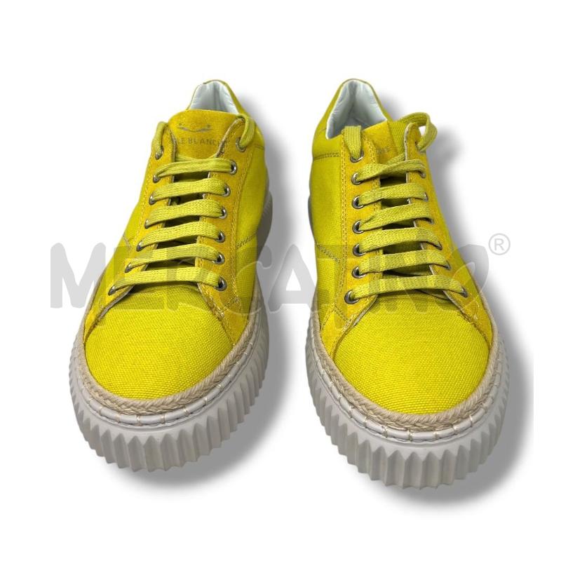 SNEAKERS VOILE BLANCHE GIALLE TELA INSERTI SCAMOSCIATI | Mercatino dell'Usato Rivoli 2