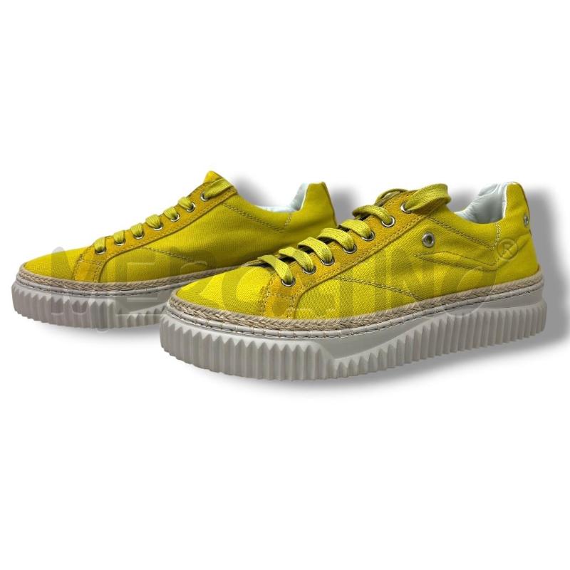 SNEAKERS VOILE BLANCHE GIALLE TELA INSERTI SCAMOSCIATI | Mercatino dell'Usato Rivoli 3