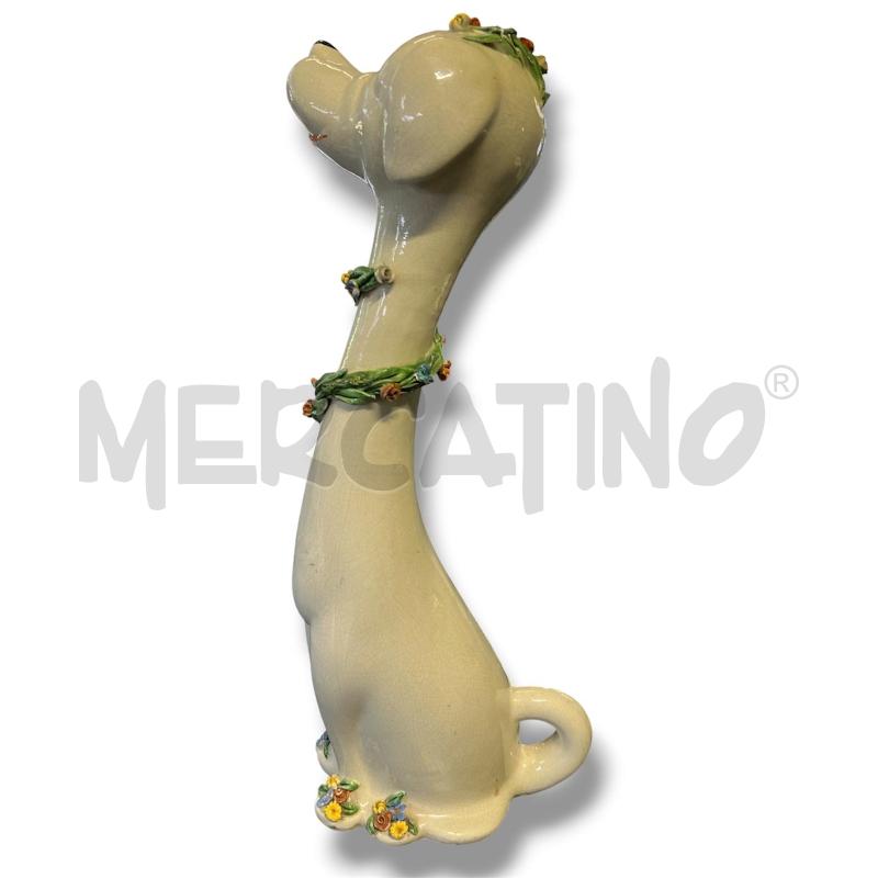 STATUINA CAPODIMONTE CANE COLLO LUNGO 40CM H | Mercatino dell'Usato Rivoli 2