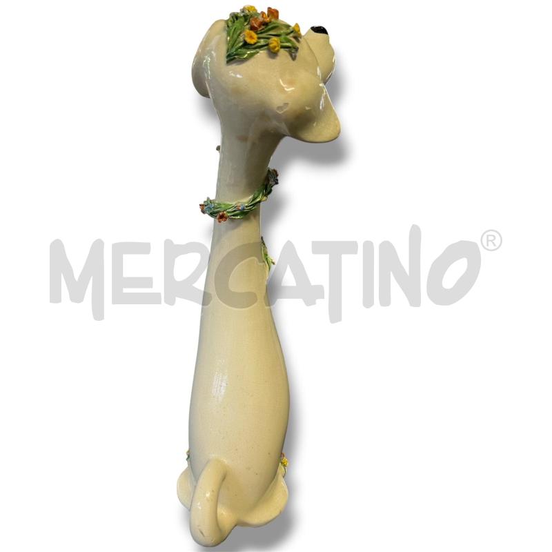 STATUINA CAPODIMONTE CANE COLLO LUNGO 40CM H | Mercatino dell'Usato Rivoli 3