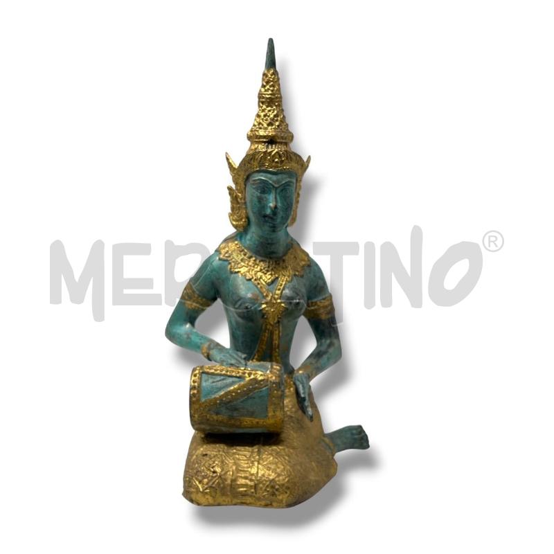 STATUINA DEA BUDDHA TEPPANOM MUSICISTA 20CM IN BRONZO | Mercatino dell'Usato Rivoli 1