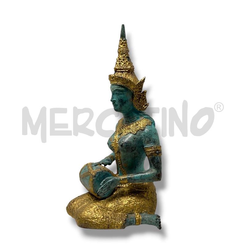 STATUINA DEA BUDDHA TEPPANOM MUSICISTA 20CM IN BRONZO | Mercatino dell'Usato Rivoli 2