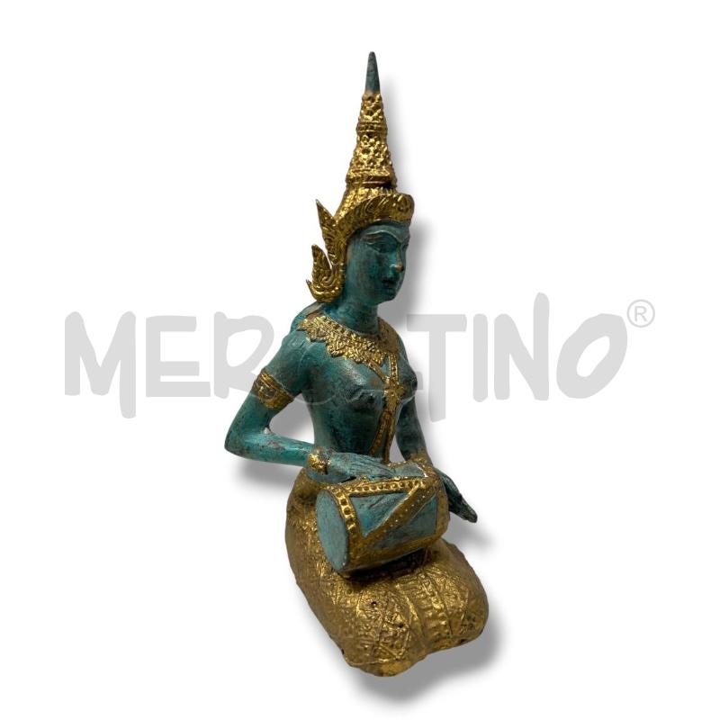 STATUINA DEA BUDDHA TEPPANOM MUSICISTA 20CM IN BRONZO | Mercatino dell'Usato Rivoli 4