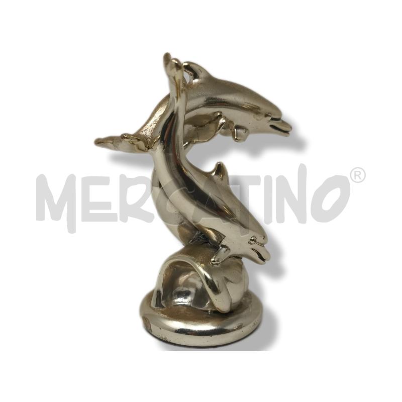 STATUINA DELFINI OTTAVIANI 10CM PLACCATO | Mercatino dell'Usato Rivoli 2