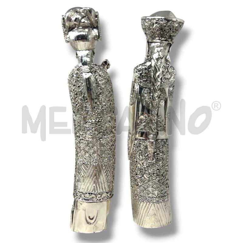 STATUINE COPPIA IMPERATORI CINESI LAMINA ARG 925 27CM CAD | Mercatino dell'Usato Rivoli 2