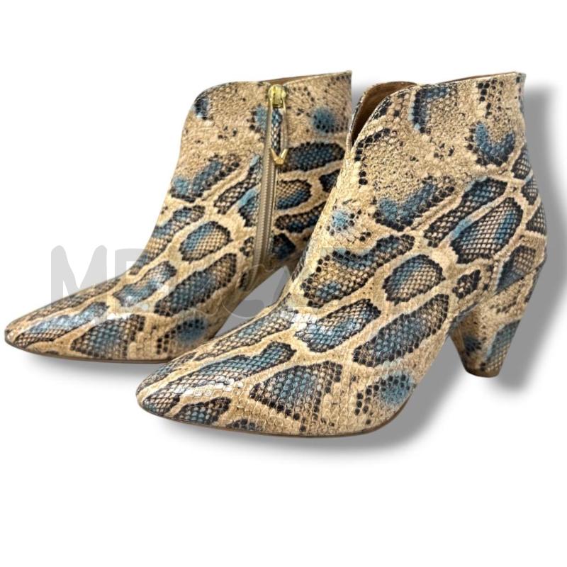 STIVALETTI DONNA BRUNO PREMI PELLE STAMPA RETTILE BEIGE SFUMATURE BLU | Mercatino dell'Usato Rivoli 3