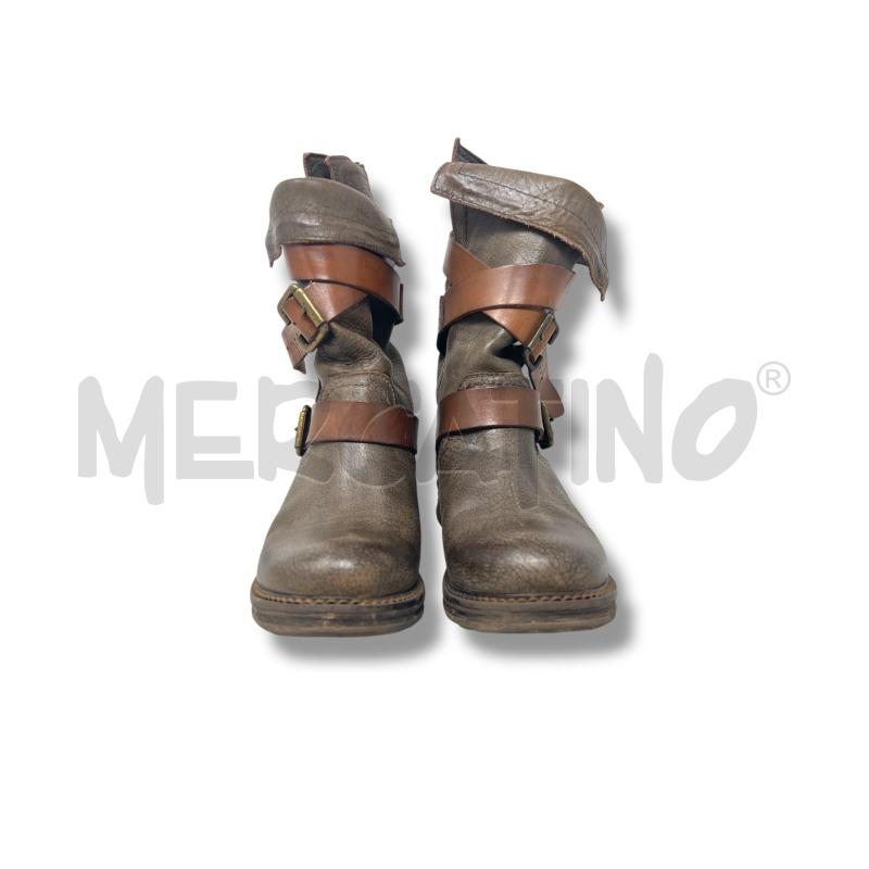 STIVALI DONNA PELLE MARRONE FIBBIE  | Mercatino dell'Usato Rivoli 1