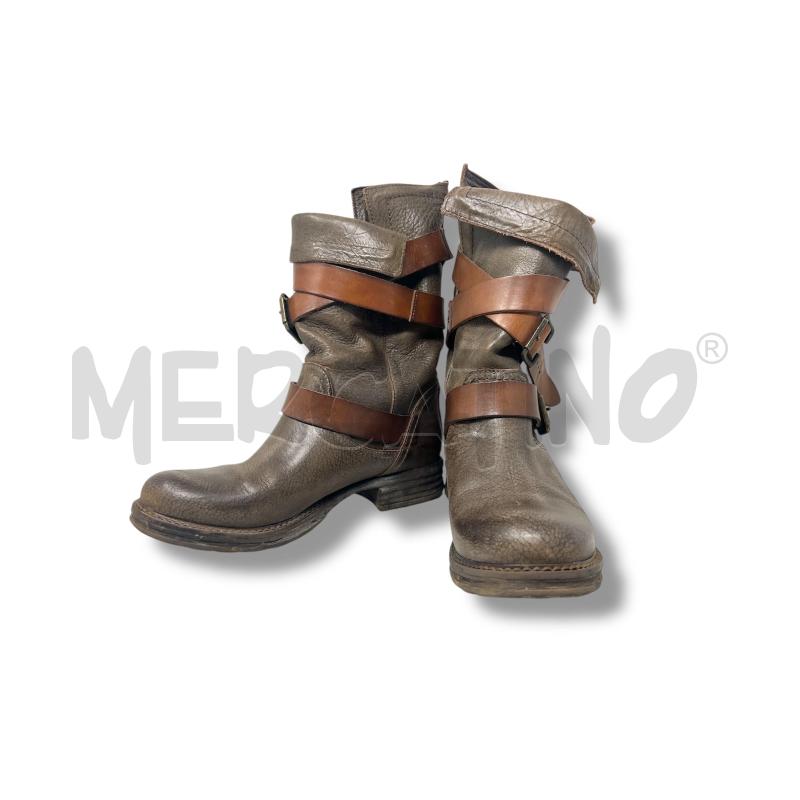 STIVALI DONNA PELLE MARRONE FIBBIE  | Mercatino dell'Usato Rivoli 2