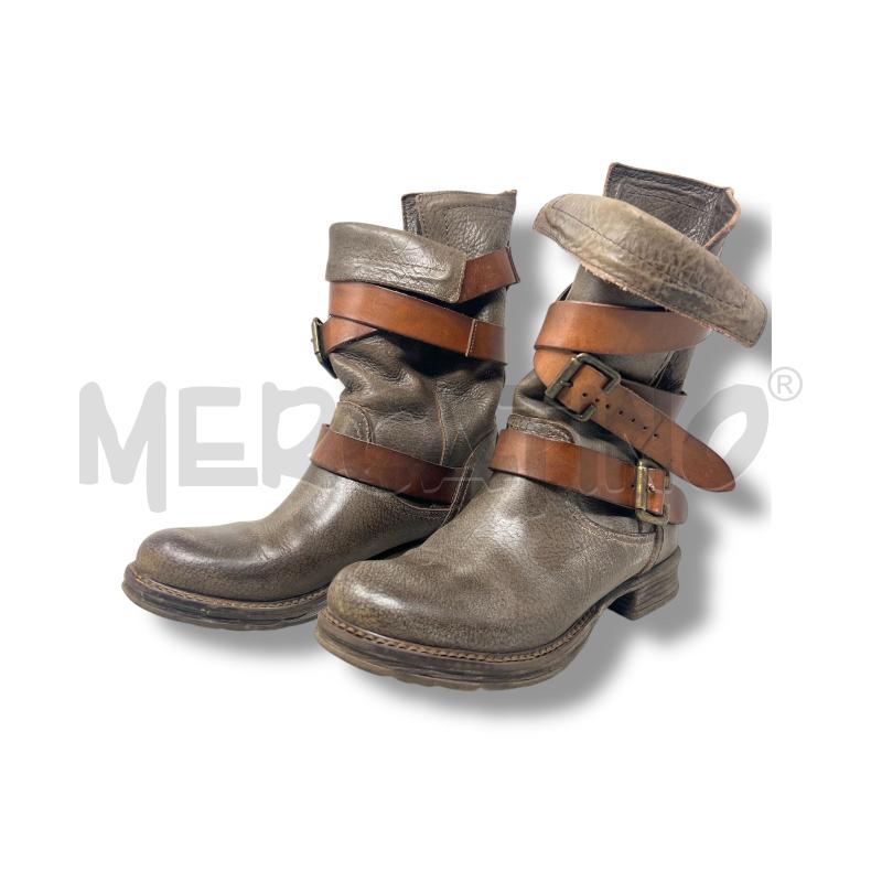 STIVALI DONNA PELLE MARRONE FIBBIE  | Mercatino dell'Usato Rivoli 3