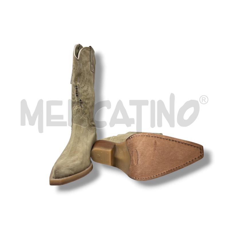 STIVALI DONNA TEXANI BEIGE SCAMOSCIATI PAILLETTES DORATE | Mercatino dell'Usato Rivoli 4