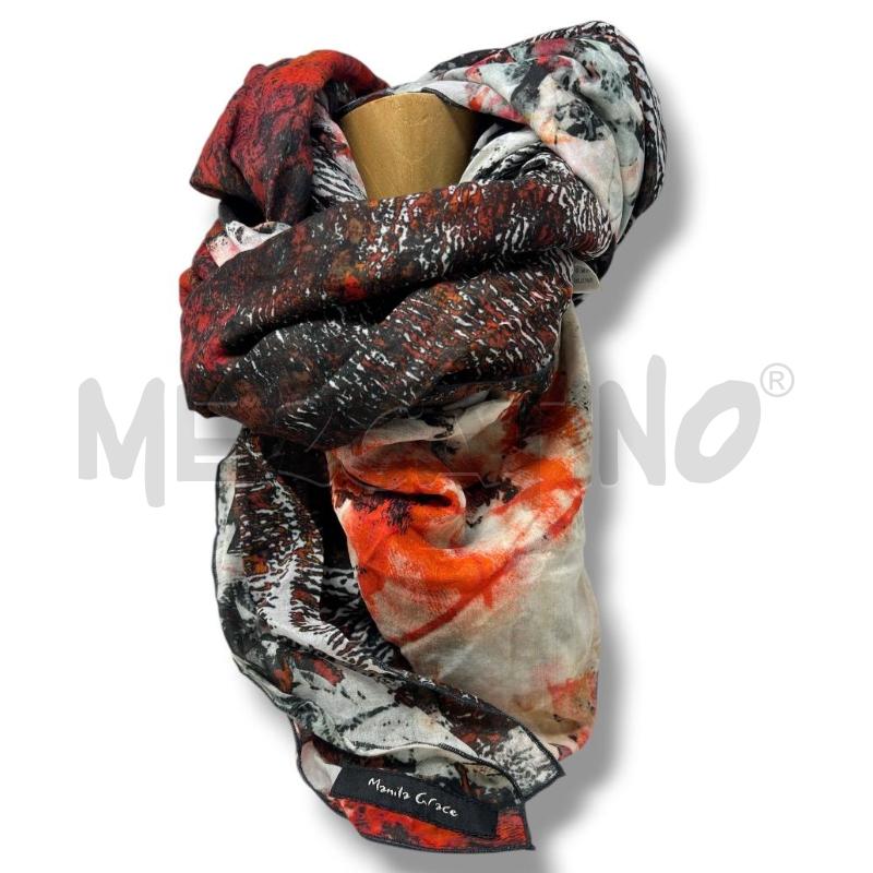 STOLA MANILA GRACE 100 COTONE BIANCO ARANCIO SFUMATO | Mercatino dell'Usato Rivoli 1