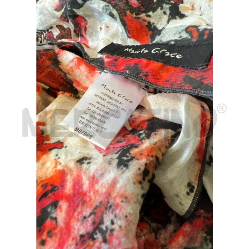 STOLA MANILA GRACE 100 COTONE BIANCO ARANCIO SFUMATO | Mercatino dell'Usato Rivoli 4
