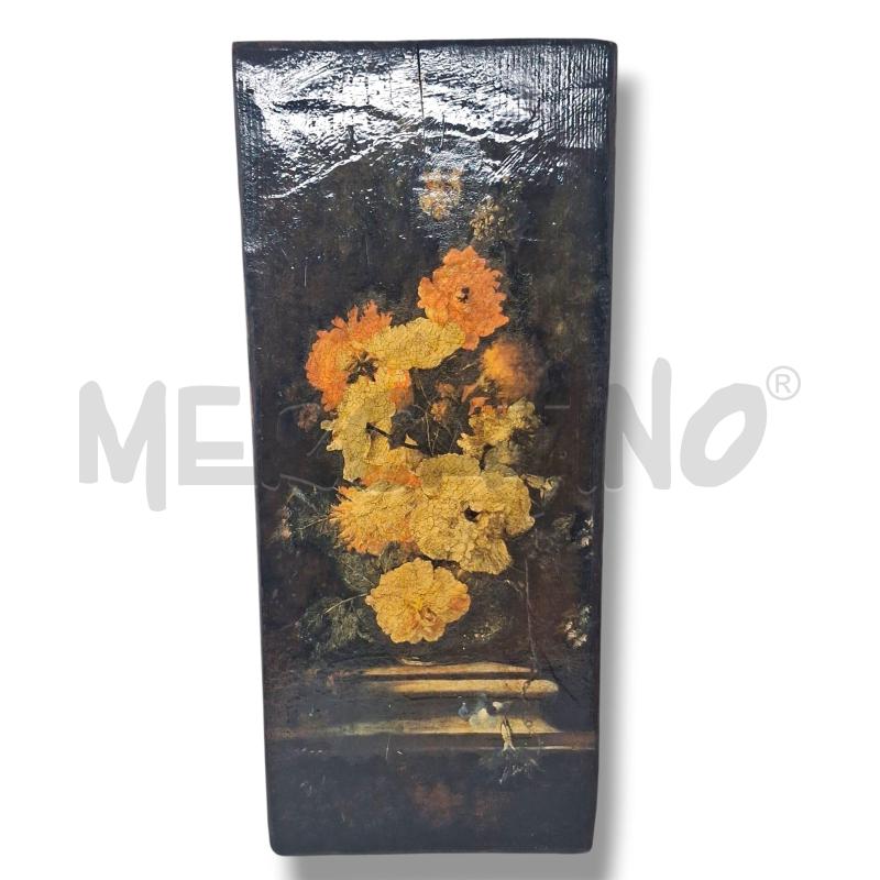 TAVOLA LEGNO SCURO VASO FIORI 46X19 | Mercatino dell'Usato Rivoli 1